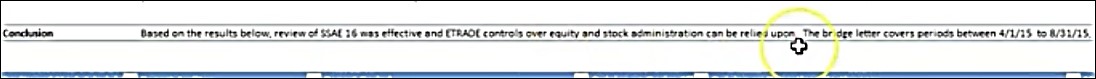 conclusion is effective and can be relied on for SSAE 16 review
