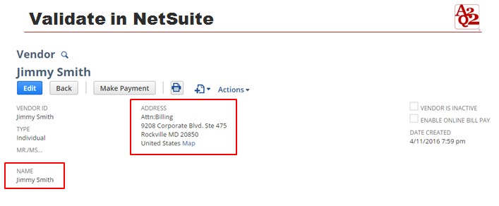Validate within NetSuite