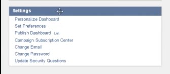 Screenshot of Homepage settings