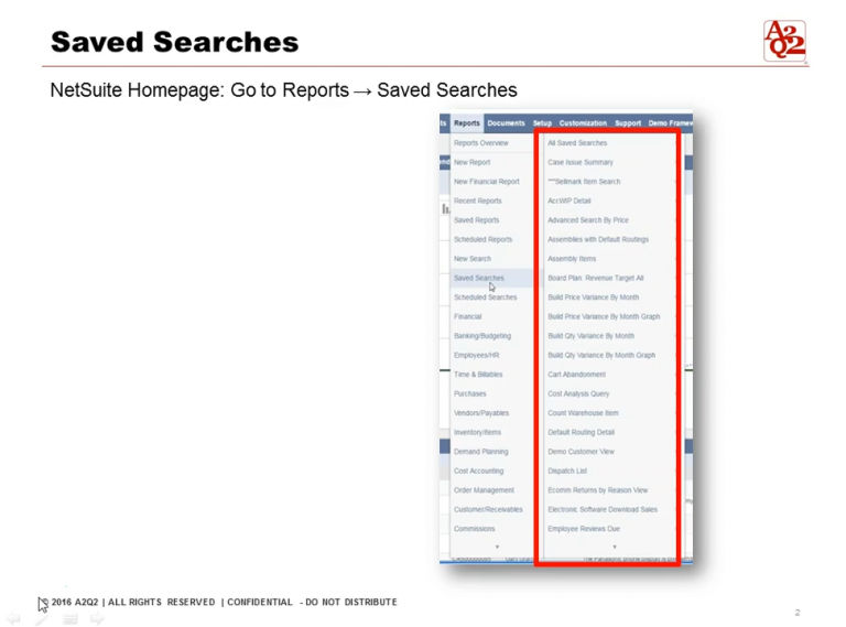 NetSuite Saved Searches and Reports NetSuite User Tips