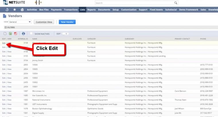 NetSuite How to Delete Vendors
