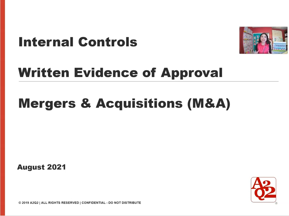 Mergers & Acquisitions written evidence of approval