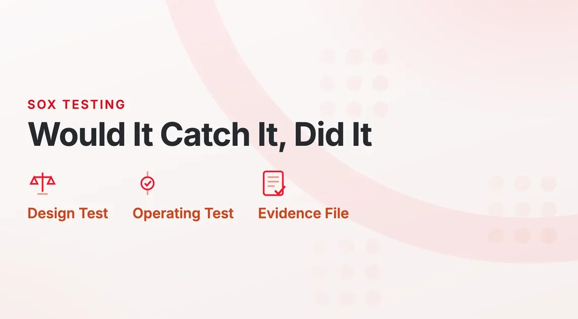 Design test, operating test and evidence file, the three parts of SOX operating-effectiveness testing